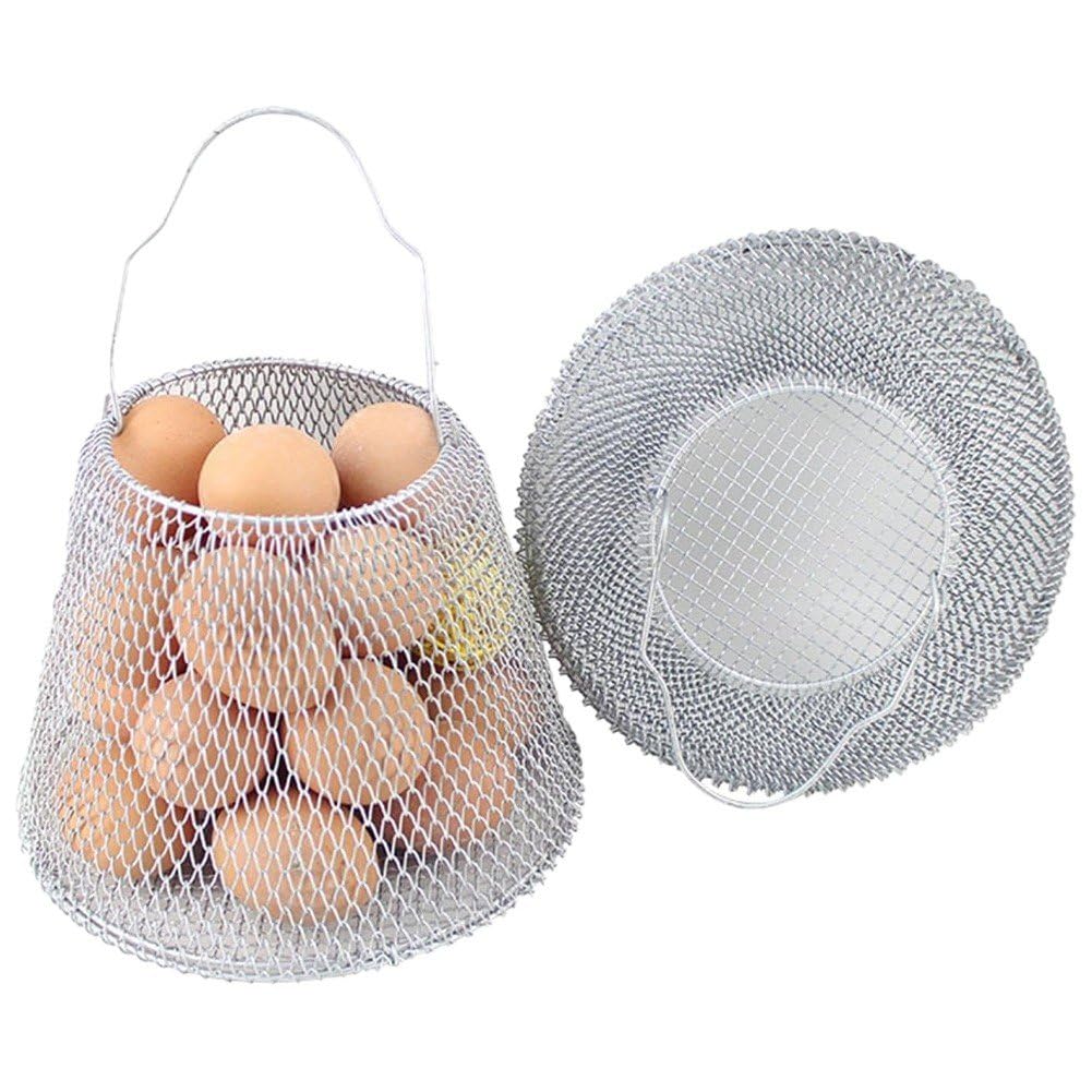 Panier à œufs en métal pour la récolte du jardin au comptoir