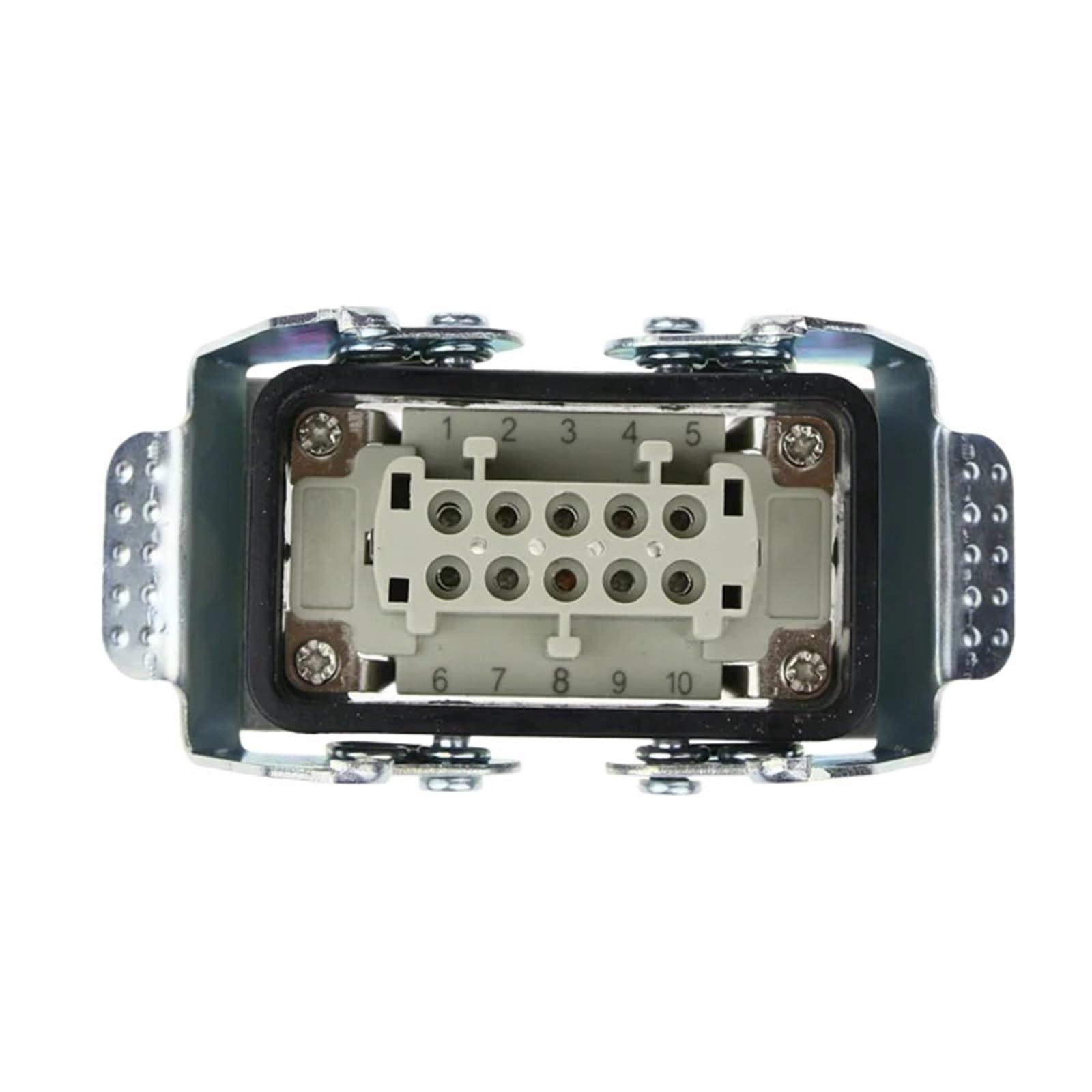 Conector rectangular de 500V 16A con salida lateral y sellado estanco HDC-HE-10