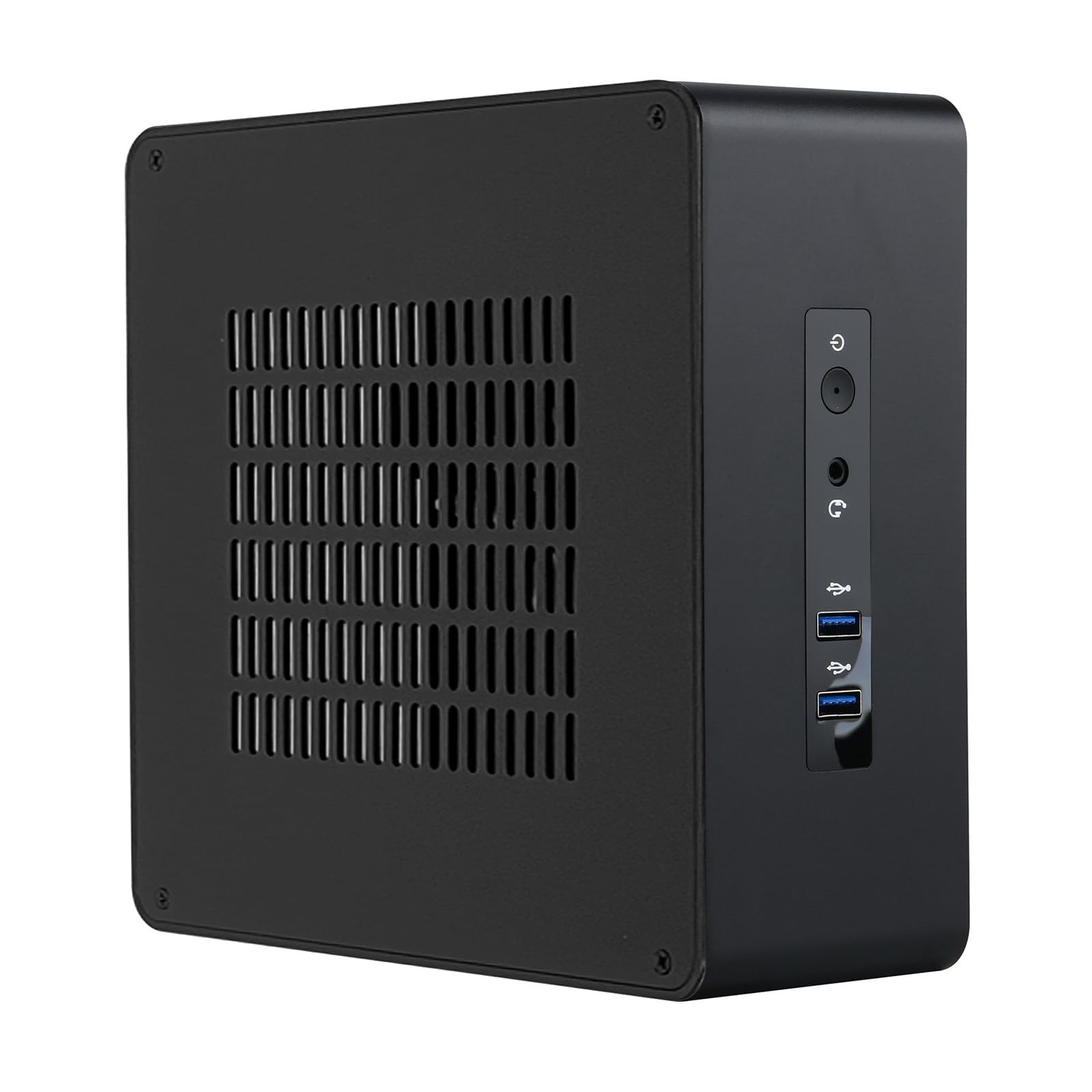 TA80 - Carcasa metálica para computadora de escritorio en miniatura con ventilación estratégica para hardware estable, funciona vertical/horizontal HTPC carcasa de PC