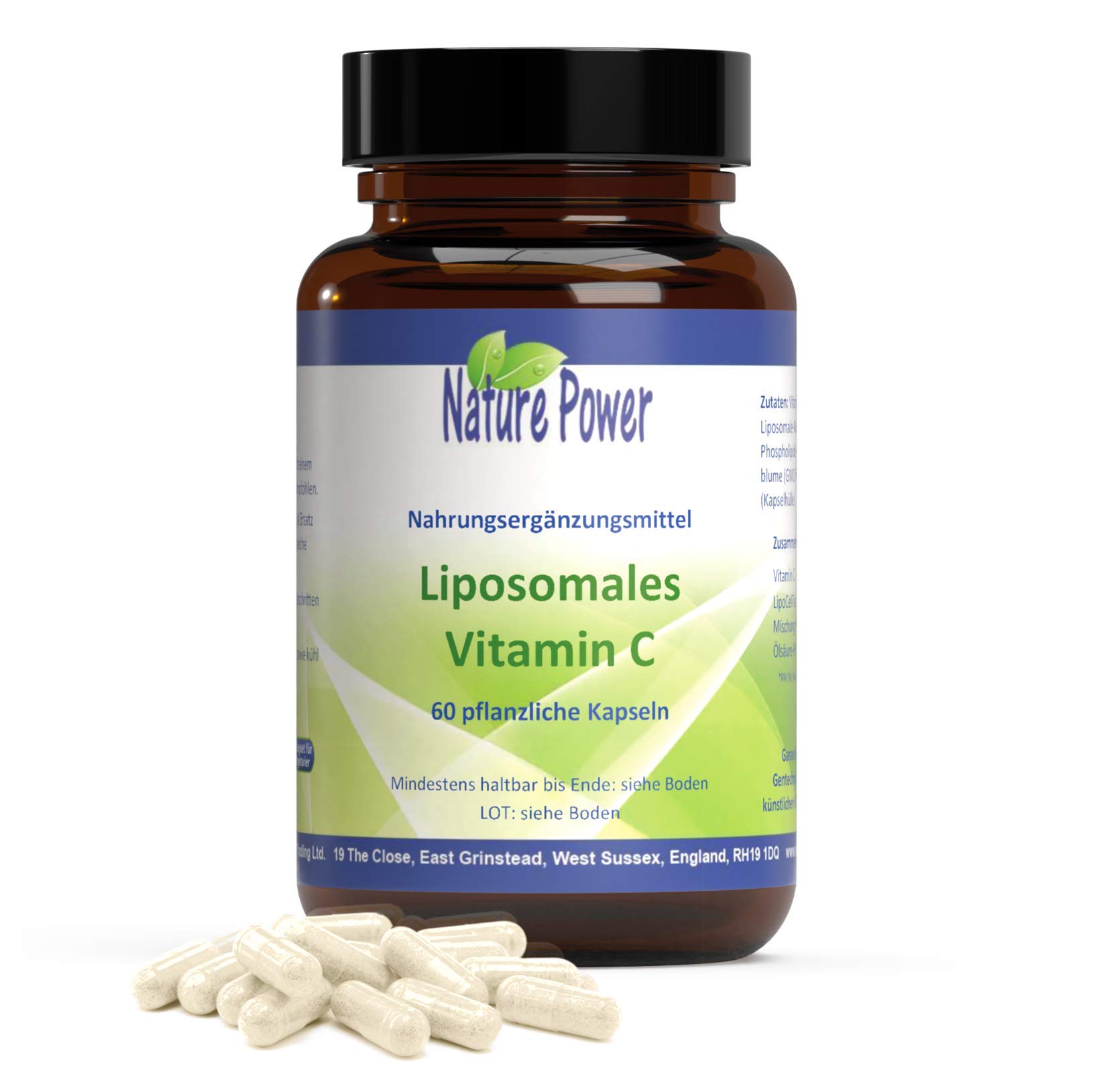 Liposomales Vitamin C: Vorteilspaket im 4 + 1 - von Nature Power - 100% gentechnikfrei und vegan – 5 x 60 pflanzliche Kapseln