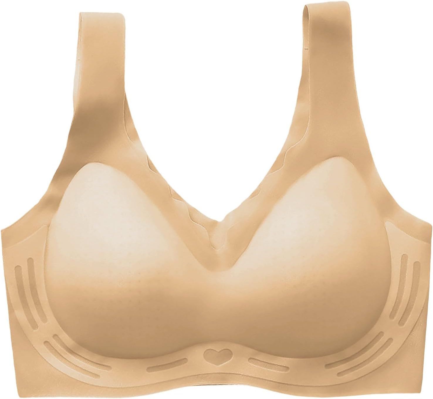 Seamless Bras for Women No Underwire Push Up Bra Full Coverage V Neck Wirefree Bralettes Soft Jelly Everyday Bra