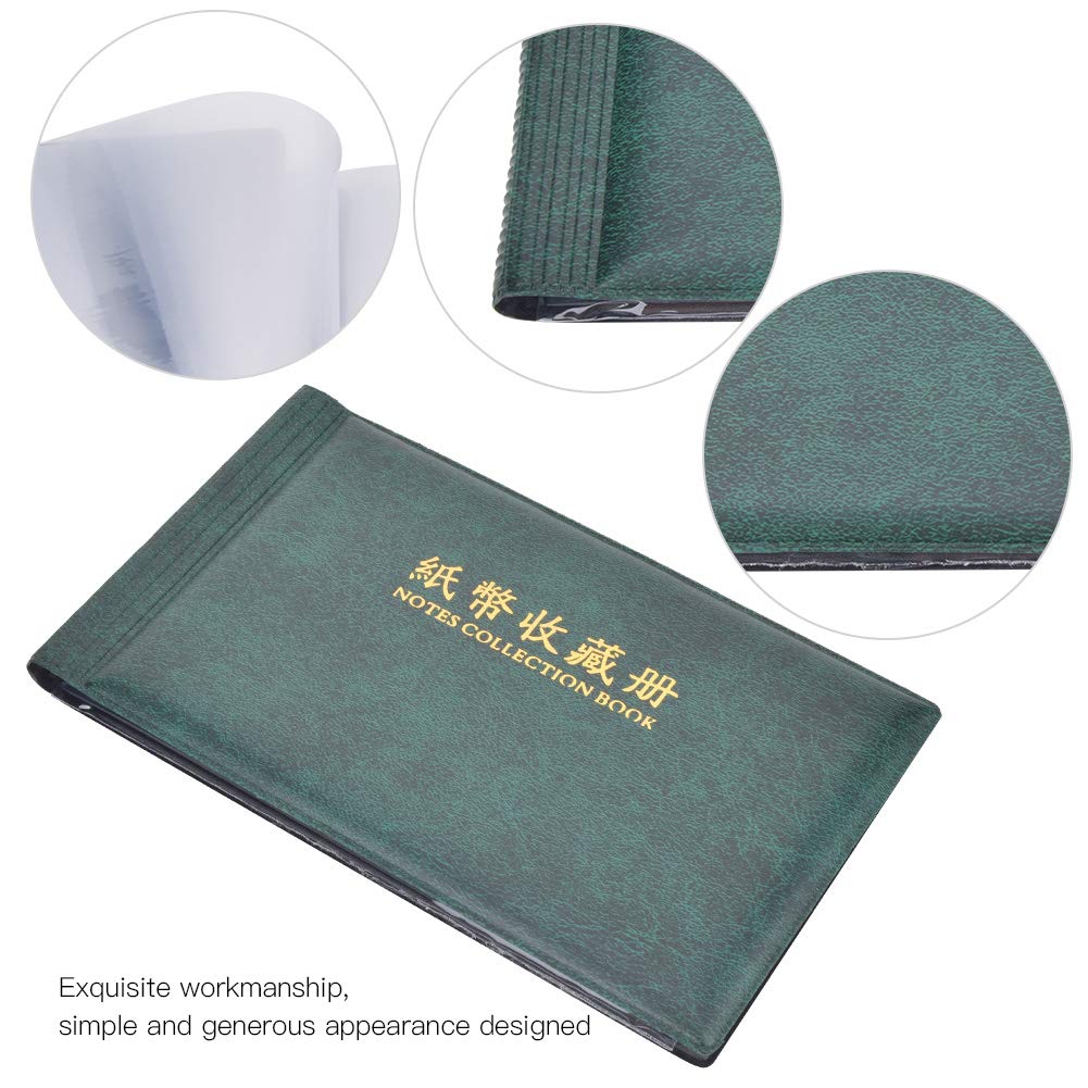 Album portabanconote, Exquisite Classic, Libretto Raccolta Banconote, per Raccogliere Banconote per Porta Soldi per gettoni per espositore da Collezione(Dark Green)