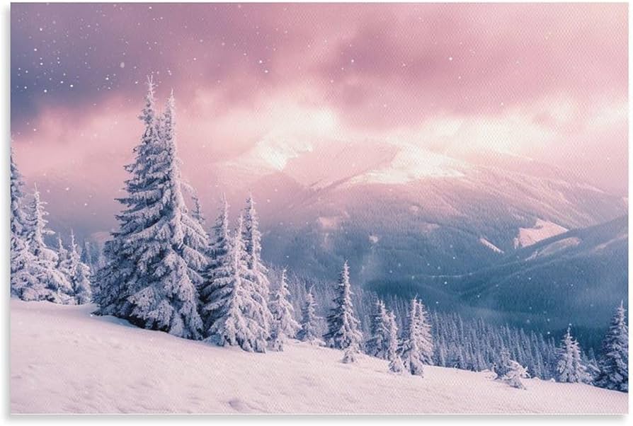 油絵 油彩 油彩画 絵 絵画 【冬景色】 油絵風景雪のある景色