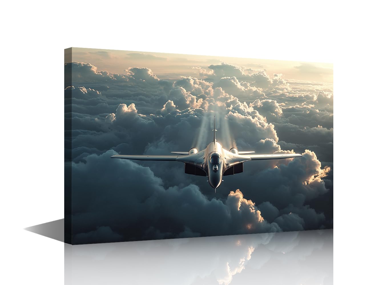 Bedroom Wall Decor Supersonic Warplane Wall Art Military Fighter Aircraft Home Decor Military Aircraft Wall Art for Living Room Bedroom Decor 1 Piece Artwork Framed Ready to Hang (12''Wx 18''H)