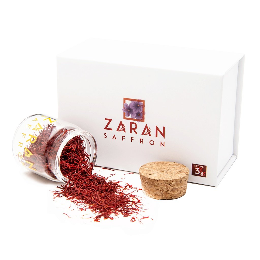 Zaran Saffron, Superior Saffron Threads (Premium) All-Red Saffron Spice for your Paella, Risotto, Persian Tea, Persian Rice, and Golden Milk) (Persian (Sargol), 3 Grams)
