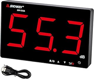 Dezibel Meter 30 dB - 130 dB Sound Level Meter for Wall Hanging with Backlight, dB Meter with Large Screen Alarm for Public Areas / Restaurants / Classrooms
