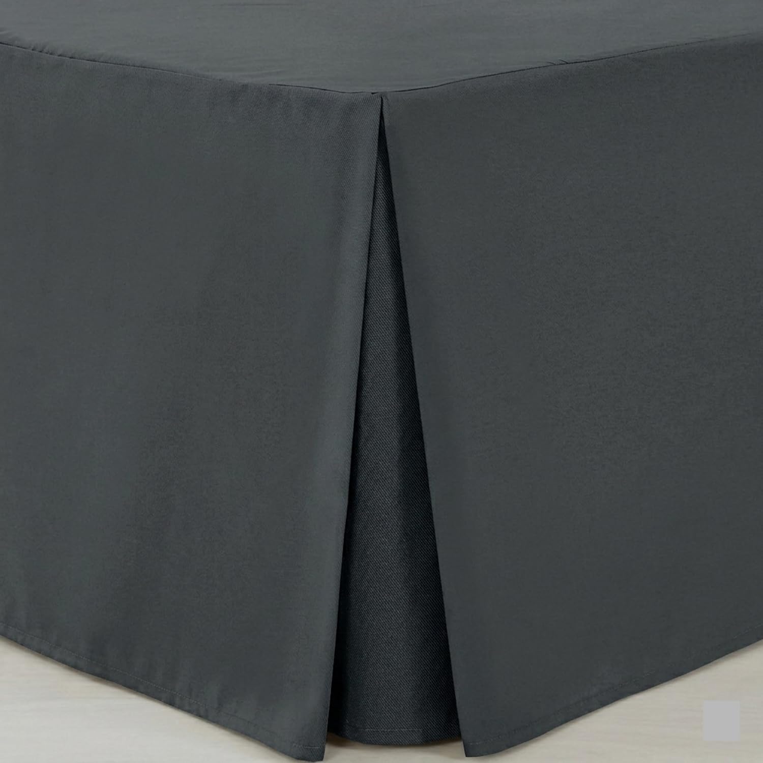 Linen Home Charcoal Box Pleated Base Valance Sheet Superking Size Platform Valance Sheets, Microfibre Soft Brushed Easy Care Non Iron (Super King)