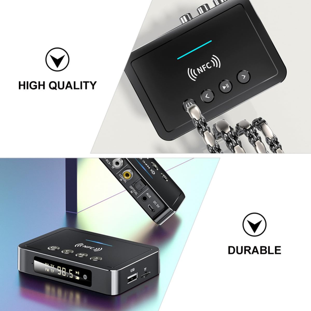 Receptor de Audio Inalámbrico 5.0 Pantalla HD y Control