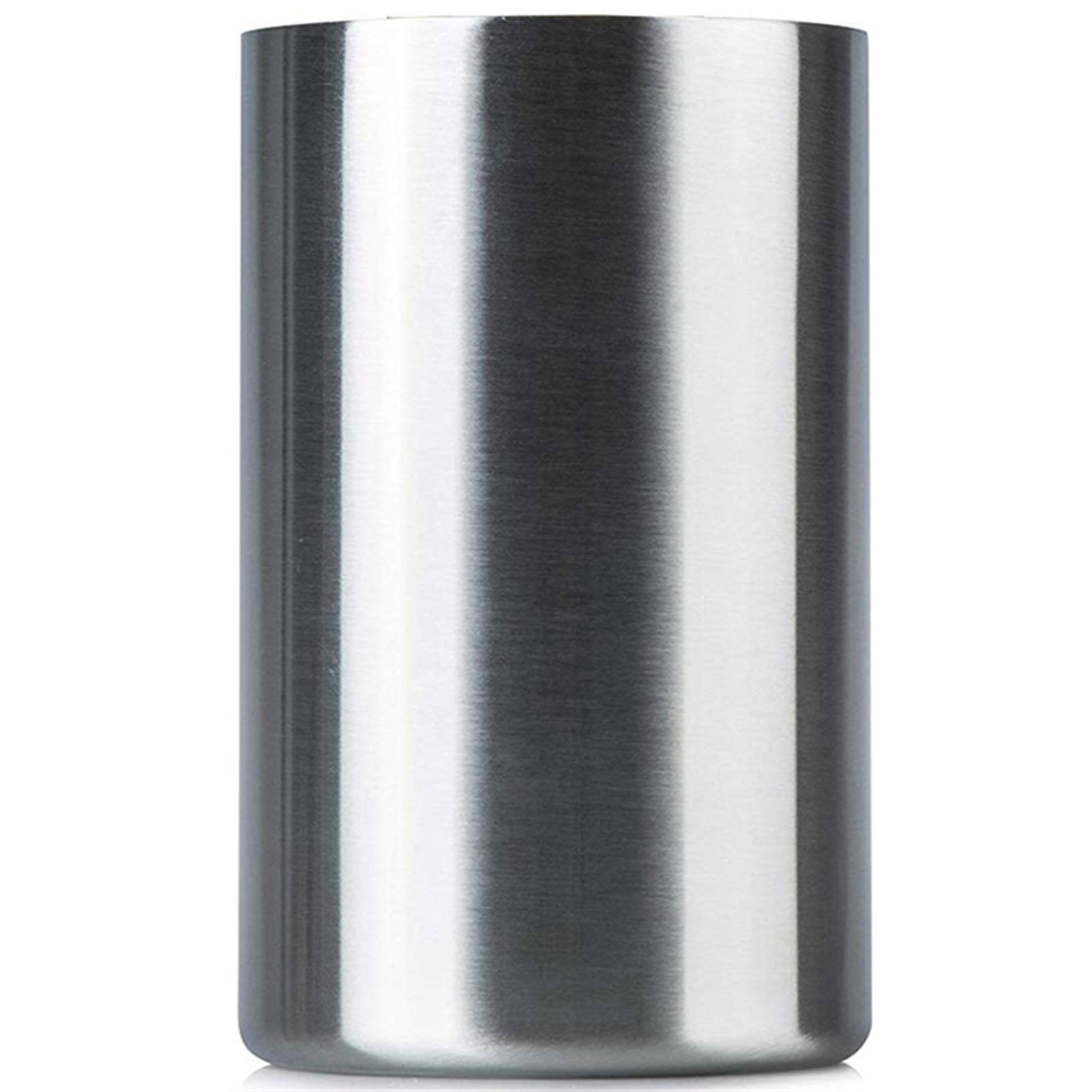 Großer Getränkekühler/Bier-Eimer 1 STÜCK Schweißfreier Edelstahl-Isolierter Weinkühler-Eimer mit Weinbelüfter – passend für 750 ml Weinflaschen, hält Wein stundenlang kalt (Farbe : Silber)