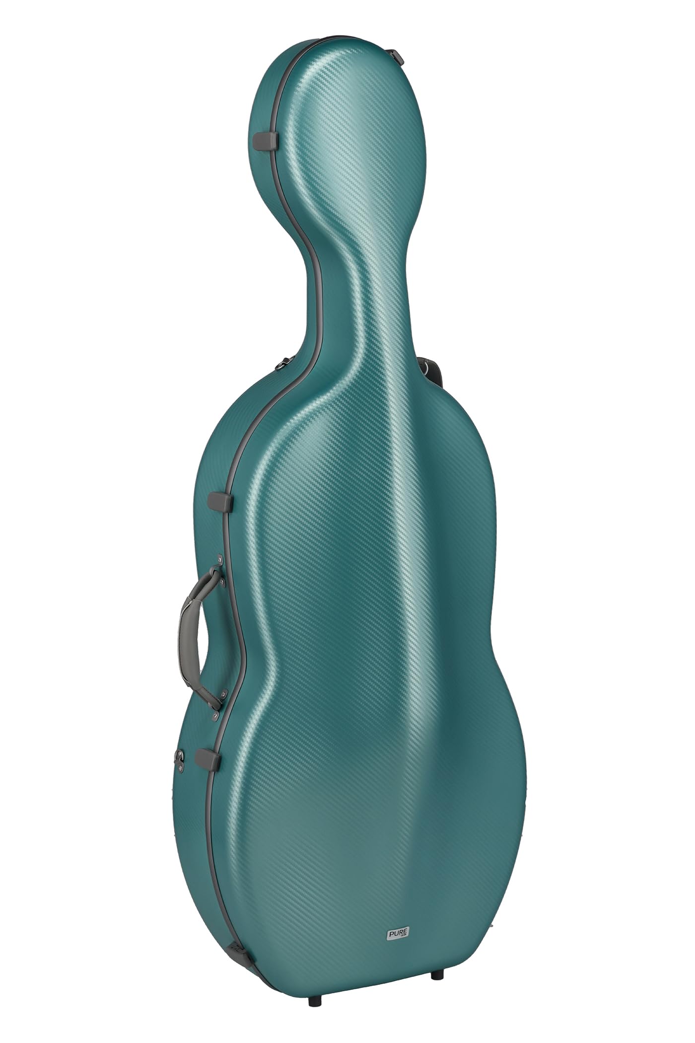 GEWA Custodia per violoncello FUN Series policarbonato 4/4 Verde/Grigio, interno nero, 2 cinghie zaino rimovibili, tasca accessori, sospensione imbottita, maniglia laterale aggiuntiva