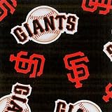 Fleece San Francisco Giants Black MLB Baseball Fleece Fabric Print by The Yard s6534df Licensed and Manufactured by Fabric Traditions