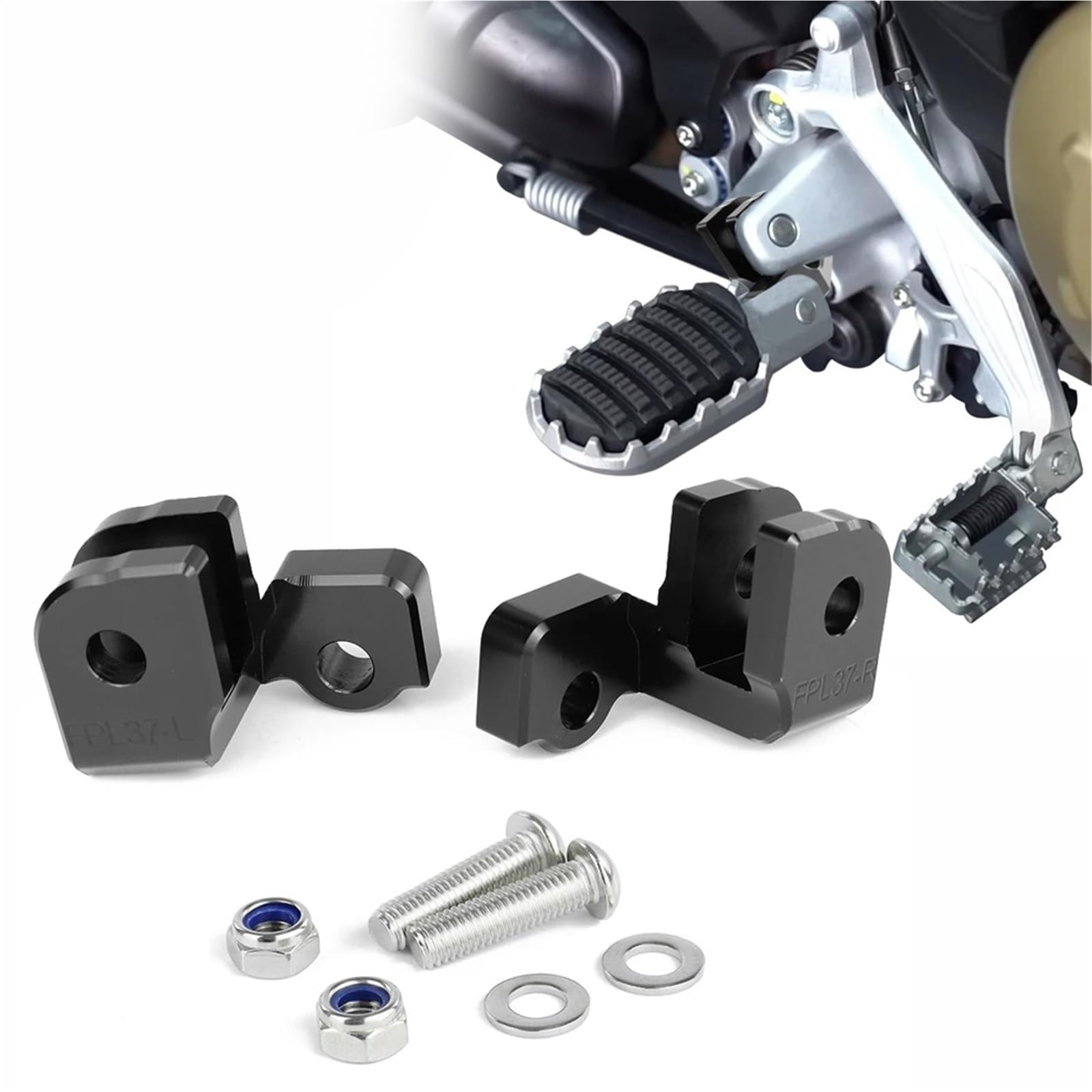 OOELAZ Motorcycle Passenger Foot Rest For D&ucati Multistrada V4 V4S / RS/Pikes Peak/Rallly 2023-2024 Foot Peg Lowering Brackets