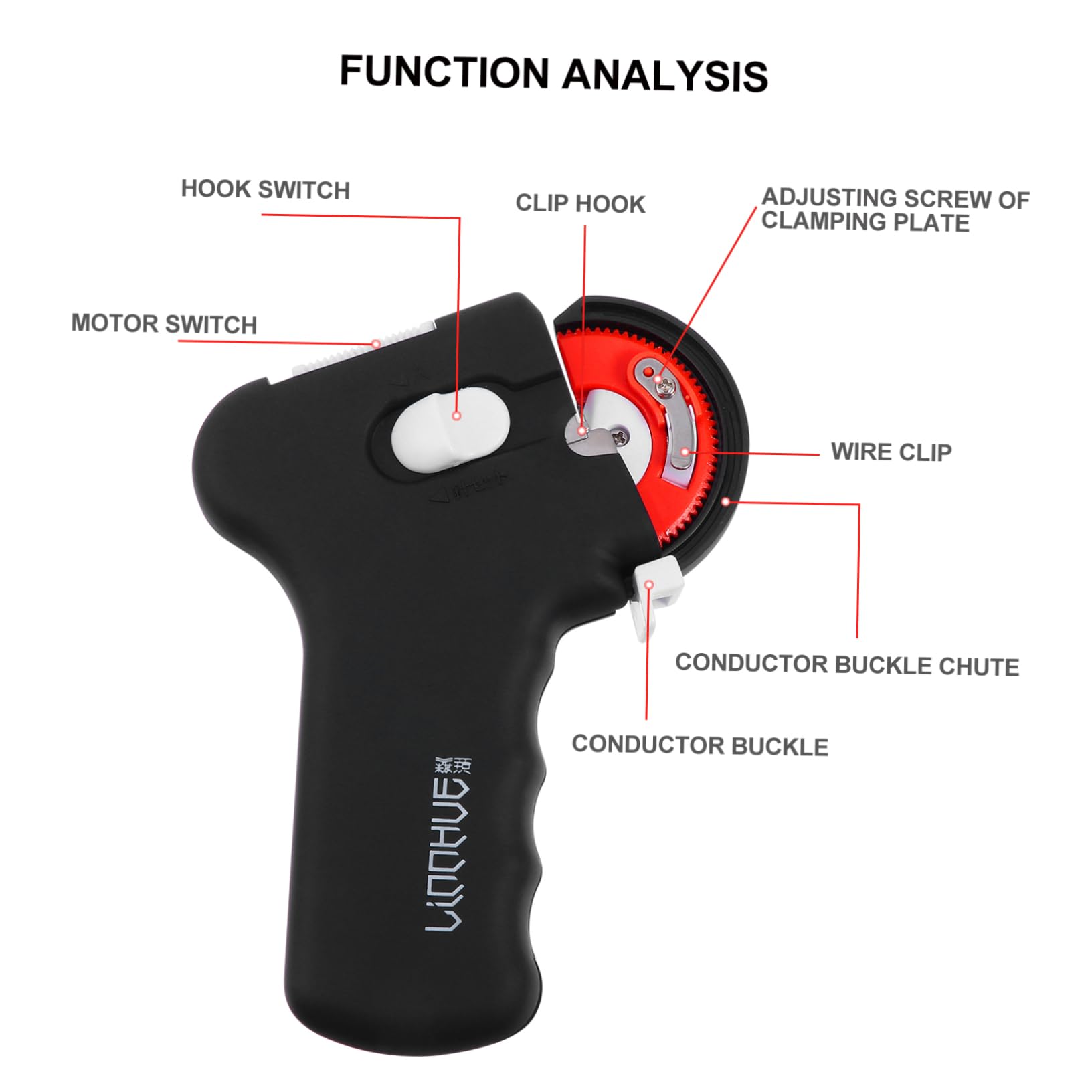 NAMOARLY Electric Fishing Hook Tying Device Knot Tying Machine Fishing Gear Line Tier Compact Design