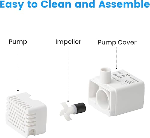 Miniatura 9 de DOOOB Fuente de agua Cearmic Cat con reemplazo de bomba de fuente de cerámica para gatos