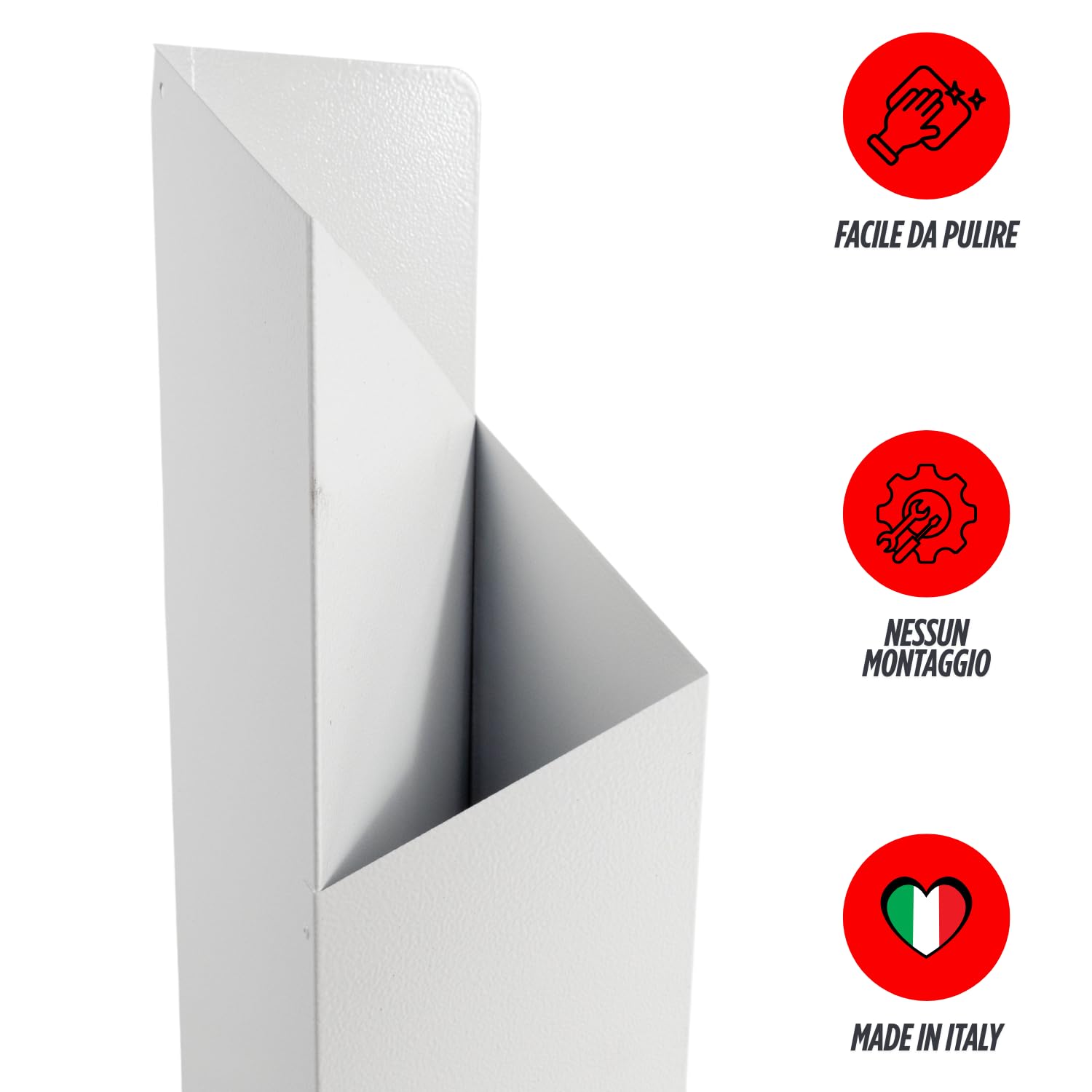 MOHOME Portaombrelli da Interno Metallo Bianco Resistente Made in Italy Premium Quality Porta Ombrelli da Ingresso Robusto 23,5 x 18,5 x 60 cm Design Moderno Casa Ufficio