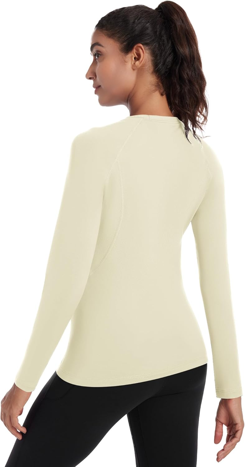 Runhit Thermal Shirts for Women Long Sleeve Compression Tops Fleece Lined Athletic Workout Soft Base Layer Cold Weather - Image 2