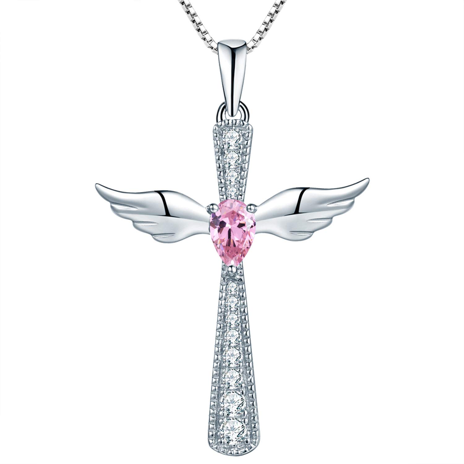 Ylcross Angel Wing Necklace 925 Sterling Silver 12 Birthstone