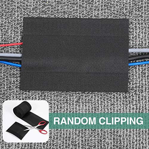 Image of WILLBOND Carpet Cord Cover Cable Protector Floor Cover Cable Protector Management Only for Commercial Office Carpet(98.43 ft,Black)