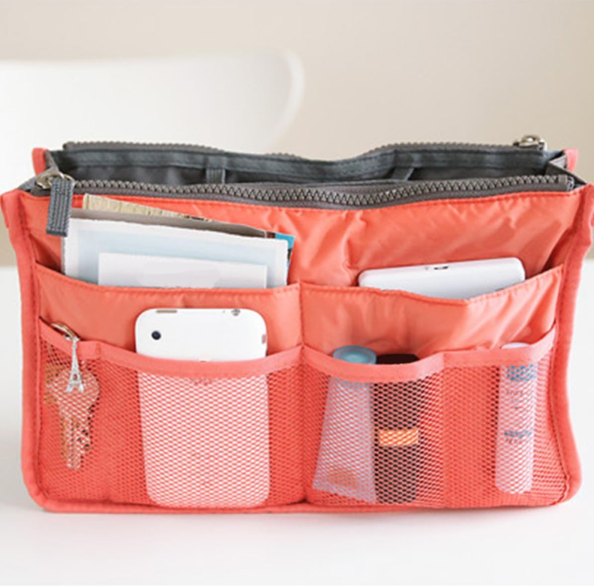 Portable Double Zipper Toiletry Bag Large Capacity Foldable Organizer image 5