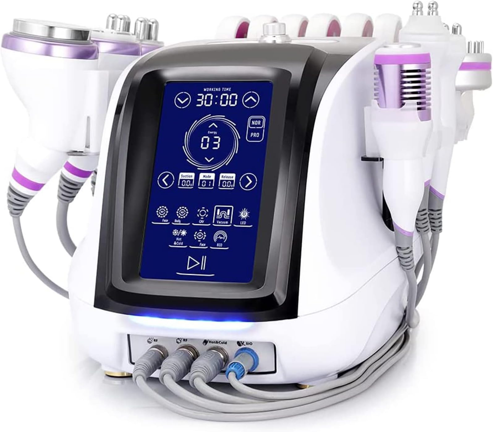 9 in 1 Beauty Machine, Body Massager Professional Skin Care Beauty Equipment with 6 Big Pads & 2 Small Pads for Spa, Salon And Home Use