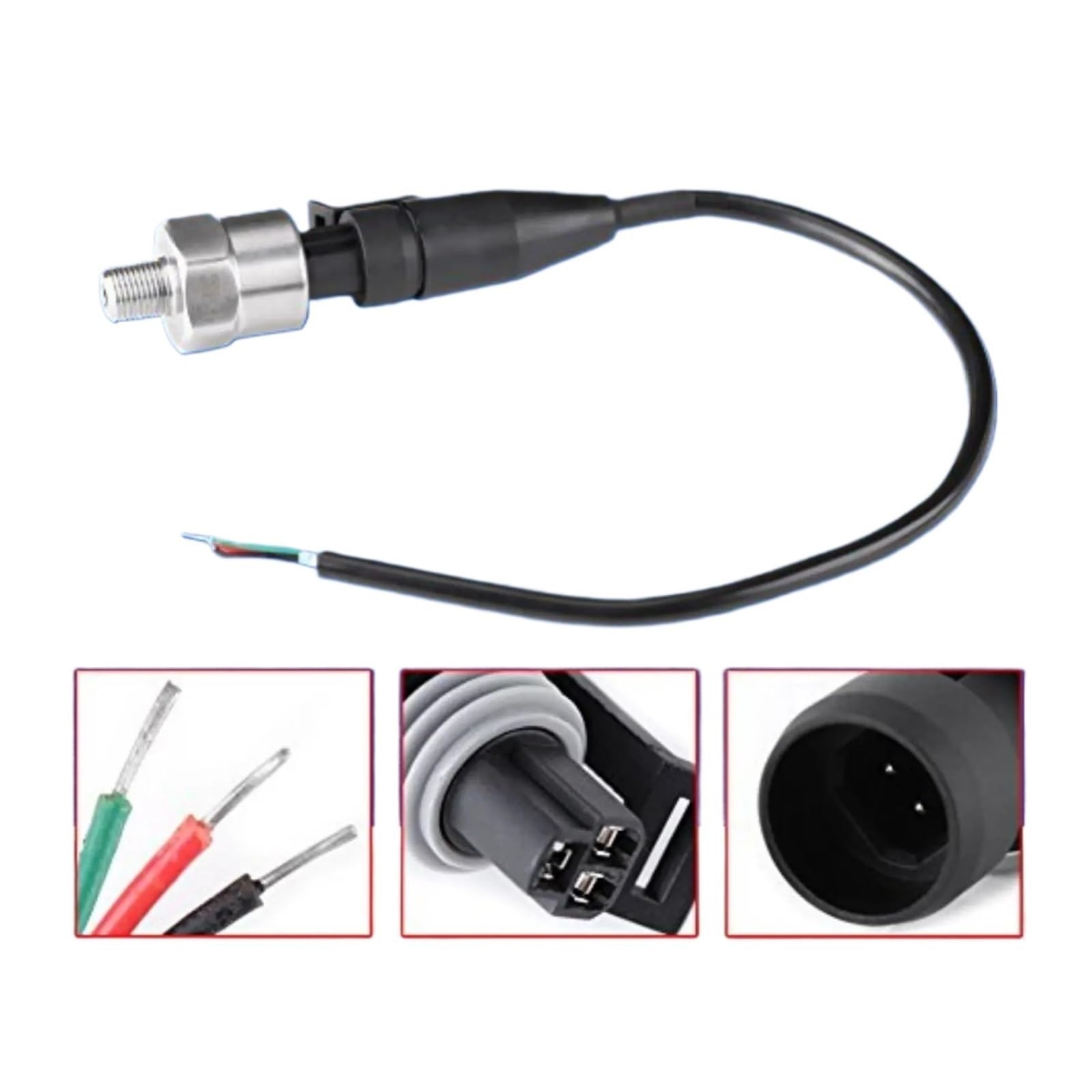 Sensor de presión Sensore in acciaio inossidabile Ingresso acqua combustibile olio 1/8"-27 NPT con 0,3 m(0-100PSI)