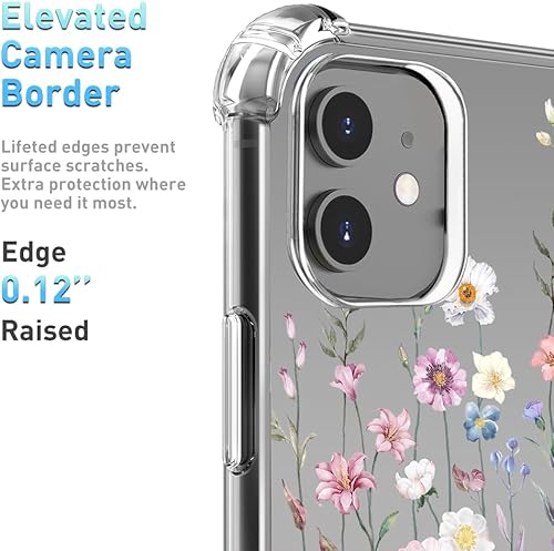 Miniatura 3 de Funda transparente diseñada para iPhone 11 con protector de pantalla, TPU suave a prueba de golpes, funda protectora transparente para mujeres y