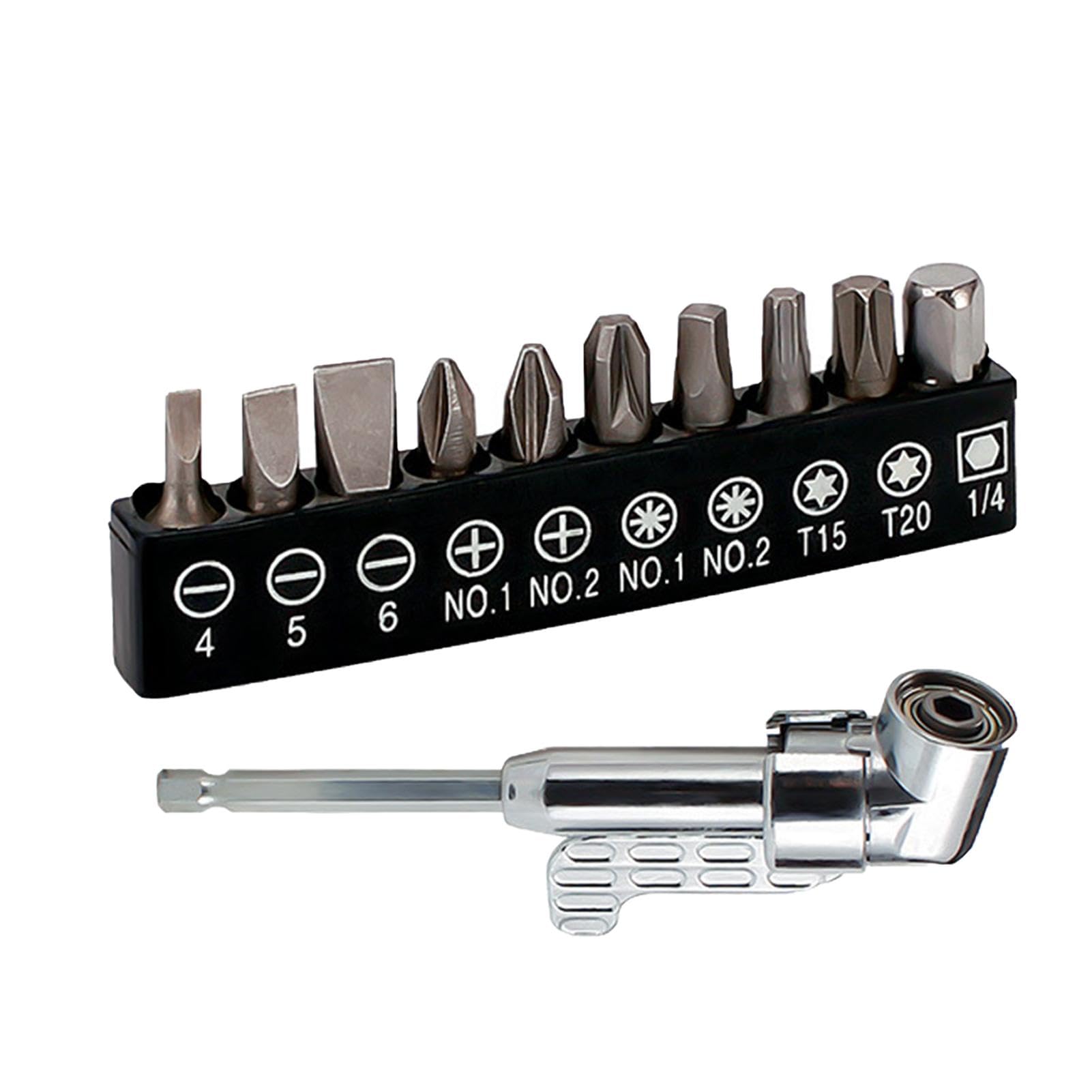 Cacciavite ad angolo retto, kit set di cacciaviti, Punta da trapano quadrata con attacco per trapano ad angolo retto, Utensili elettrici multifunzionali, attacchi per trapano per viti elicoidali, trap