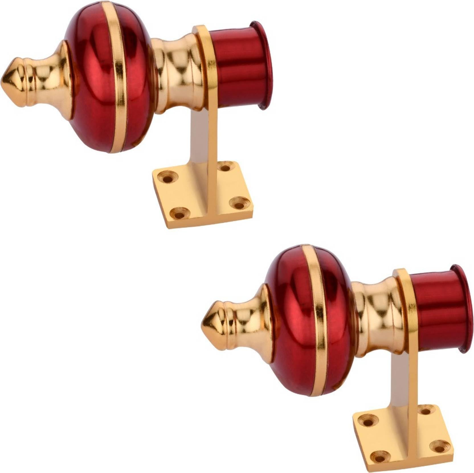 Decorative Curtain Rod Bracket, Red and Gold, 4 inch Length, Wall Mount-image-21
