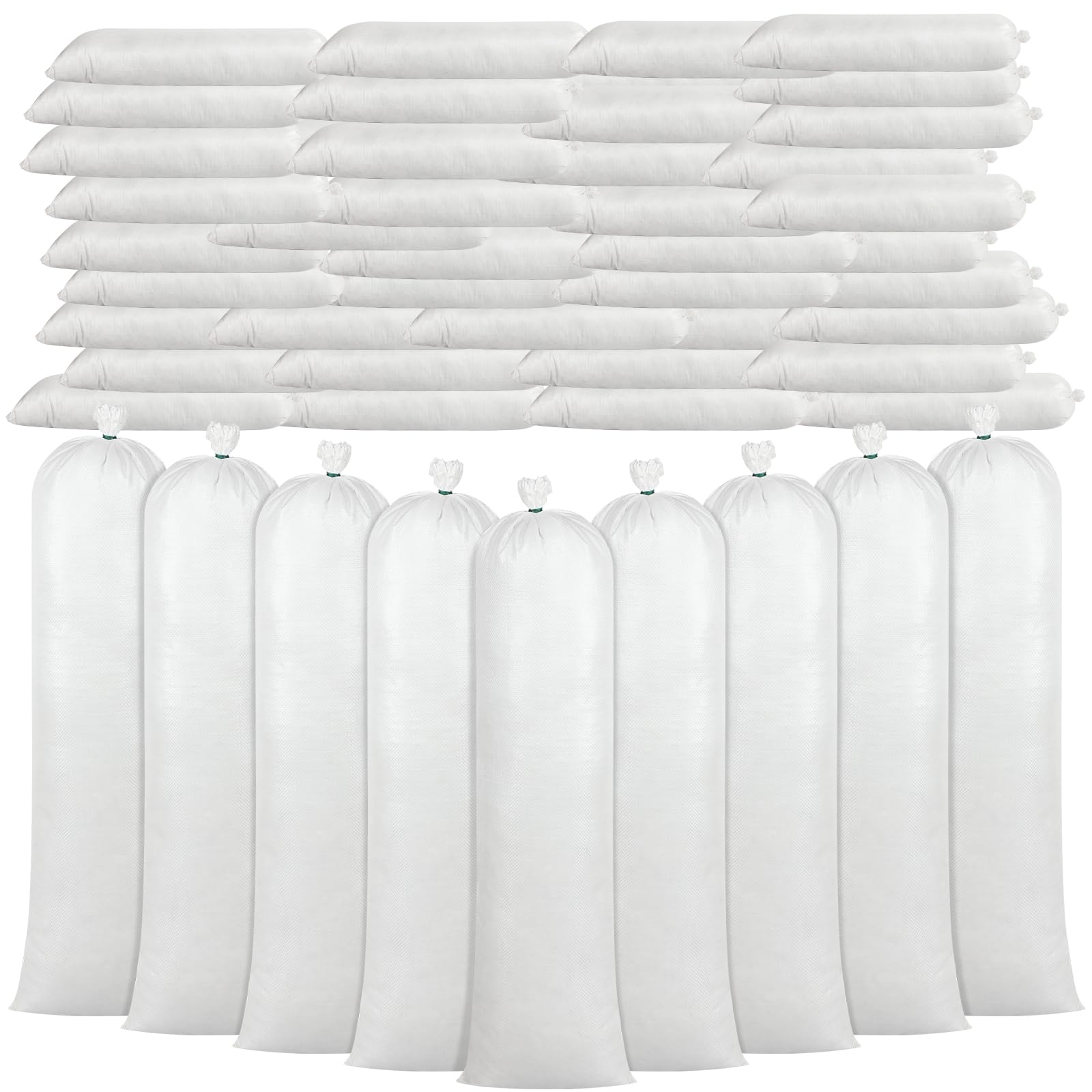 Threan 50 Pcs Sand Bags for Flooding Heavy Duty Sand Bags Sandbags for Flooding Tube Sandbags Empty Sand Bags for Water Barrier Flood Barrier(White)