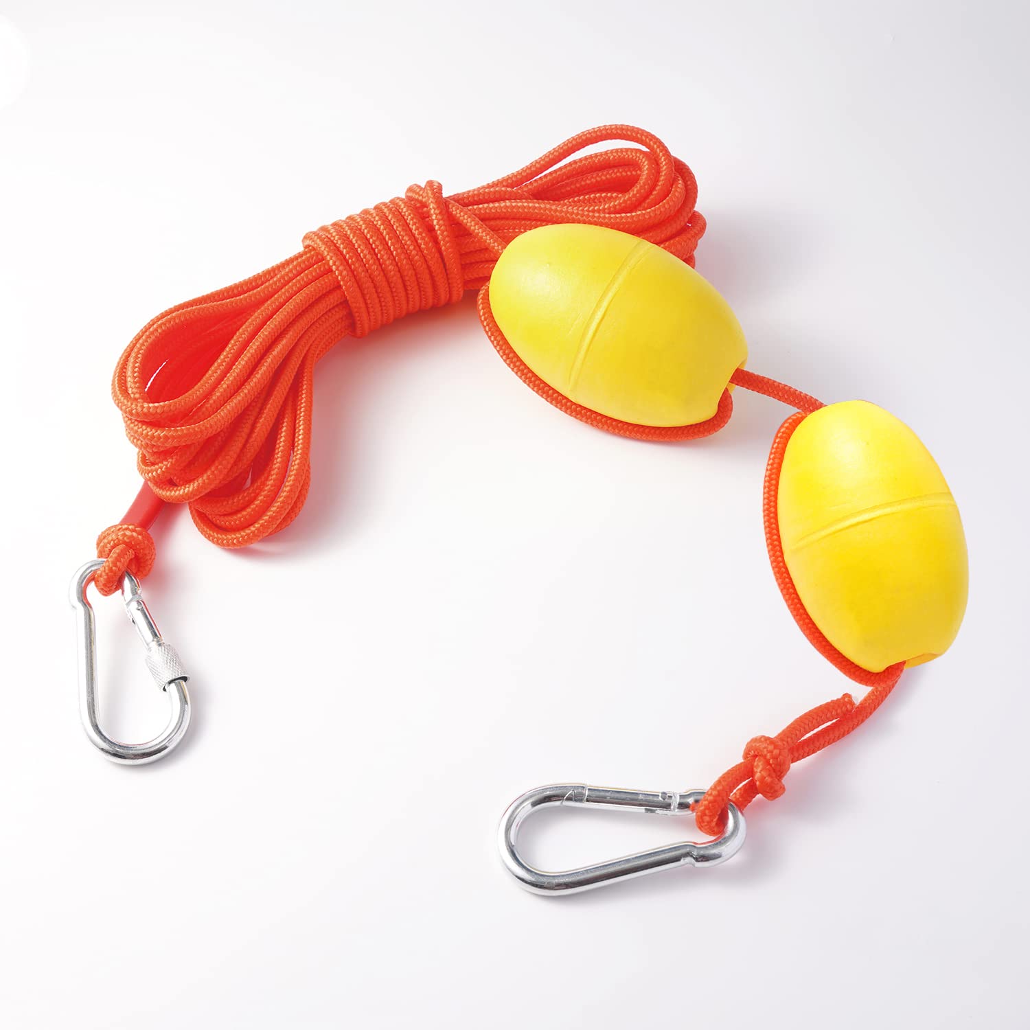 32ft Marine Rope Tow Line, Buoy Ball Float Leash & Stainless Steel Hook for Fishing Drift Anchors System Drift Anchor Rope-Kayaking Drift Anchor Kayak Throw Line with EVA Buoy Steel Clip