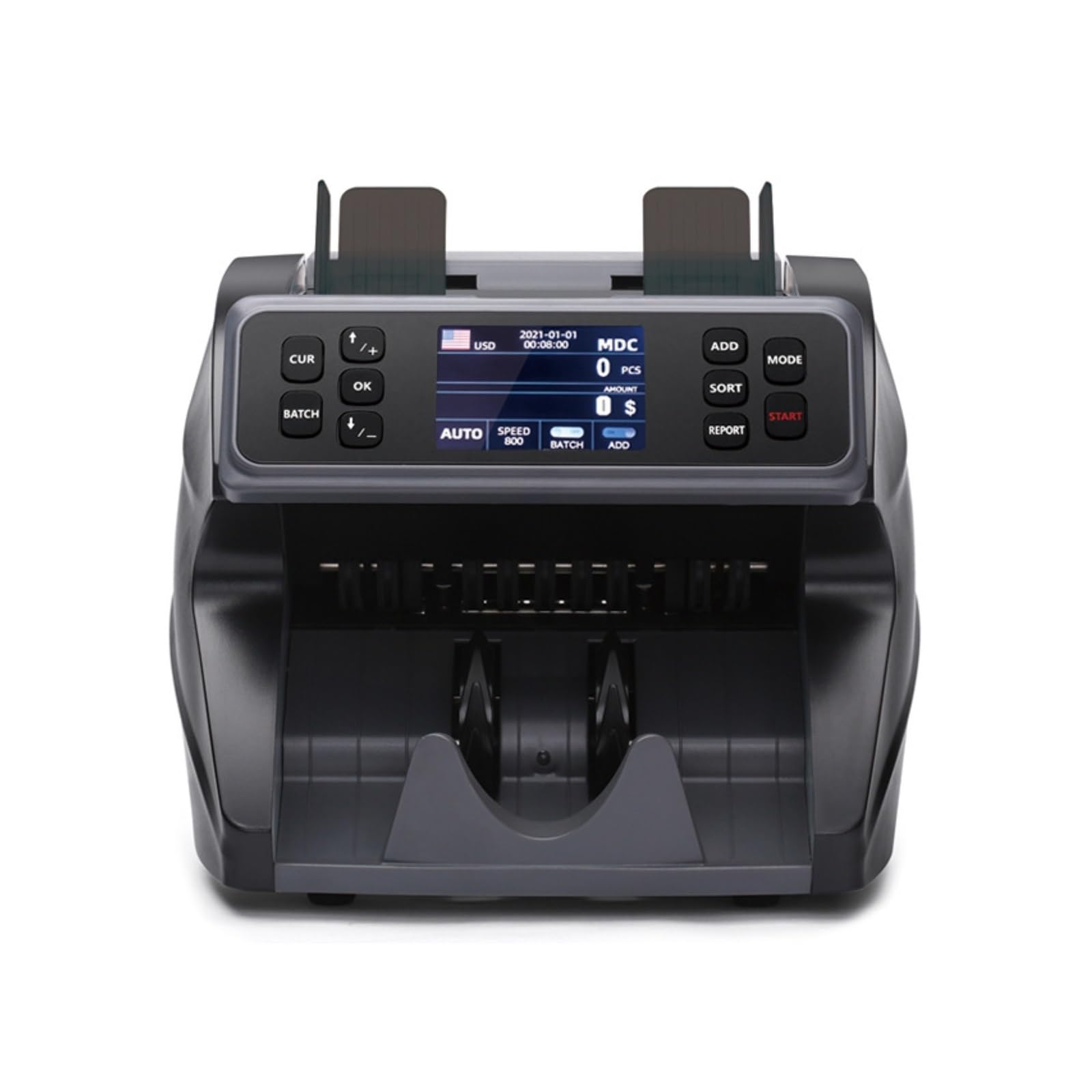 Contatore di denaro, Contatore di banconote Mix Value FT-900 con tasca per scarti, scanner magnetico UV CIS