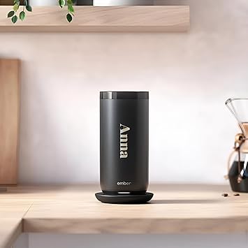 Ember Mug Personalized Coffee Mug Warmer with Name - Ember Travel Mug - Smart Coffee Cup Warmer - Temperature Control Smart Mug (16 oz - Black)