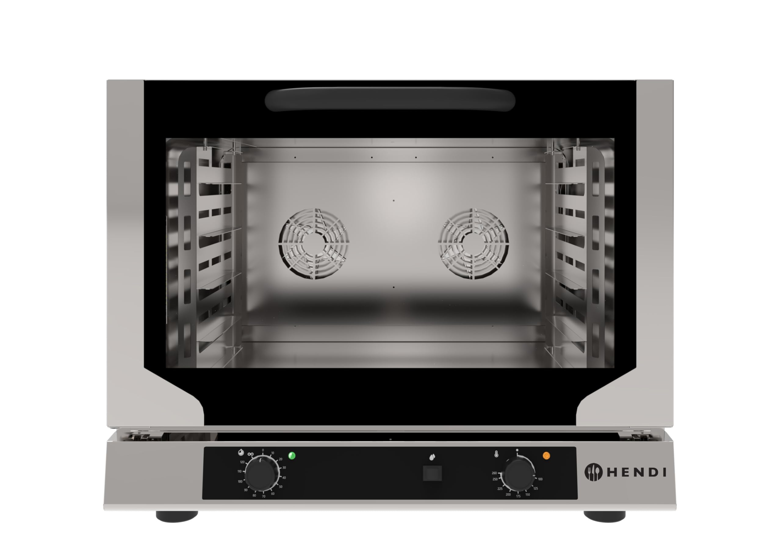 HENDI Four à convection pour boulangerie avec humidification 4x 600x400mm | Acier inoxydable, 230V/3400W, 100–260 °C, minuterie 0–120 min, IPX3, 783x755x(H)634mm