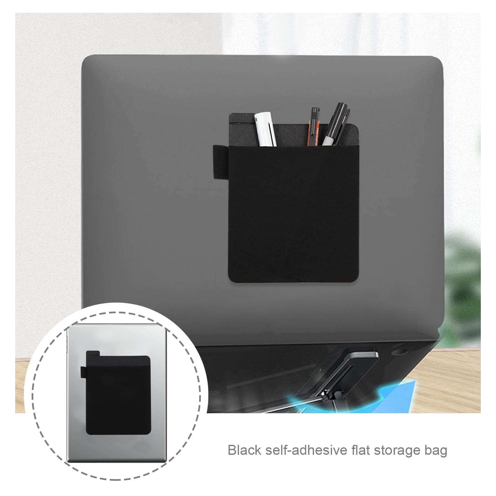 2 custodie autoadesive per il trasporto portatili, organizer per computer portatili, per hard disk esterno, penne stilo per mouse, cavi auricolari wireless