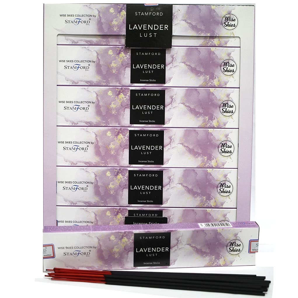 Incense Sticks Gift Pack of 6 - Stamford Wise Skies Premium Perfume Incense Fragrances Joss Sticks (Lavender Lust)