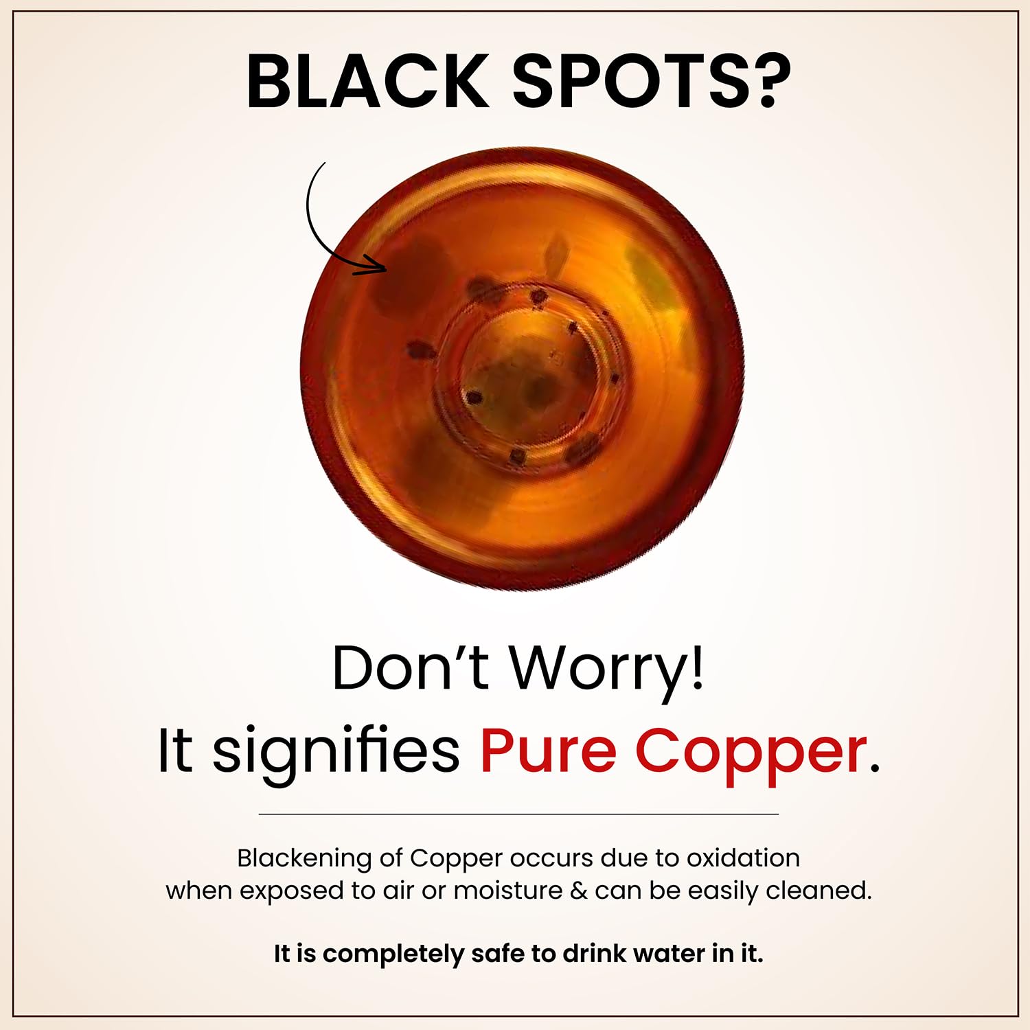Pure Copper Water Bottle - Leak Proof & Durable -4
