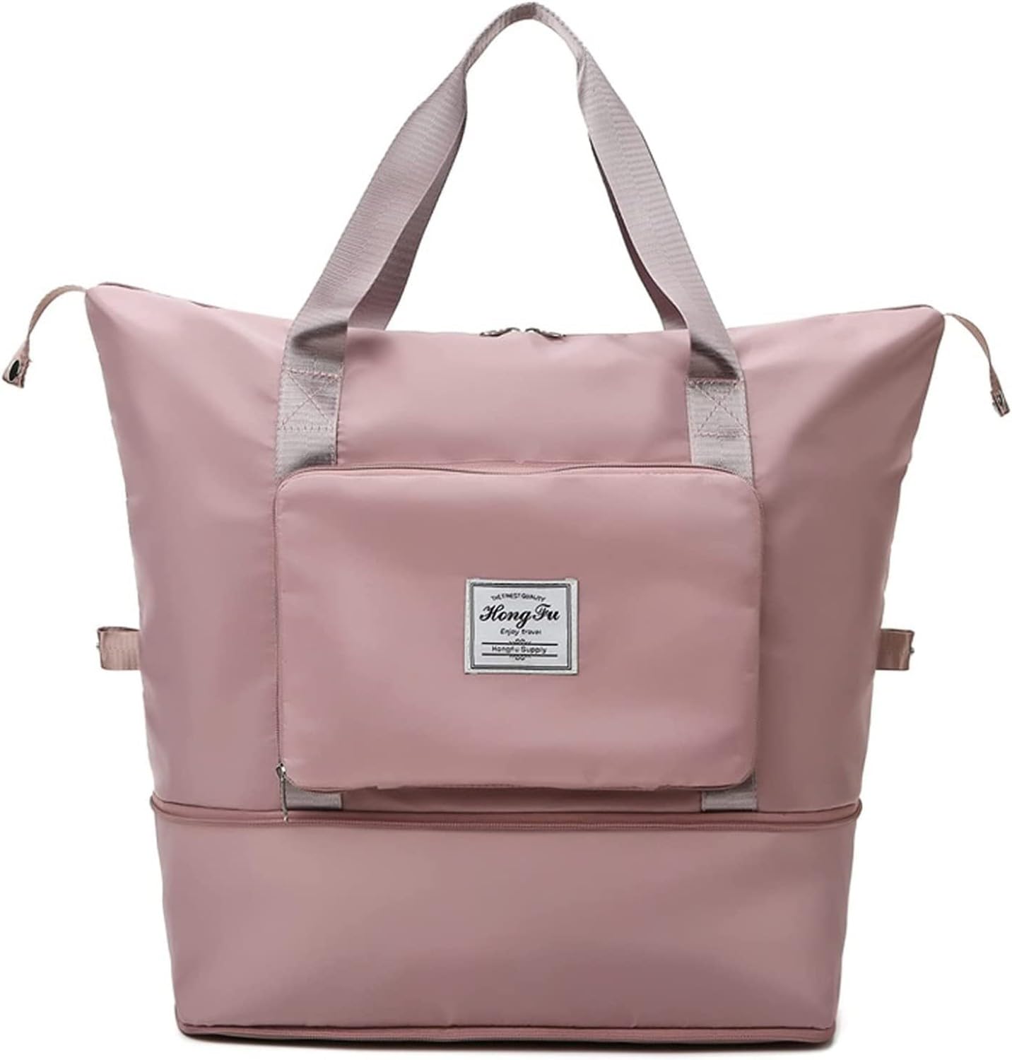 Nylon Travel Duffel Bag, Foldable & Expandable Weekender Overnight Bag for Women, Lightweight Waterproof Carry-on Luggage, Ideal for Gym, Sports, Travel (40 X 23 X 45 Cm) Pink-image-23