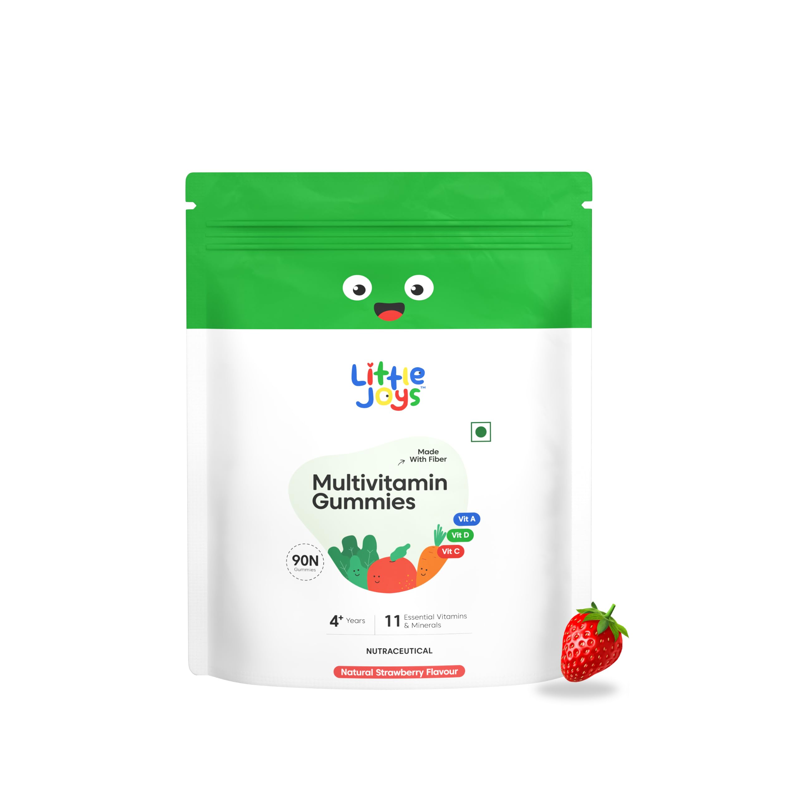 Little Joys Multivitamin Gummies | 7-12 Years |With 11 Vitamins & Minerals | 30 Day pack | Improves Immunity, Bone health & Antibody Production | No Added Sugar | Strawberry Flavour — Amazon image 12