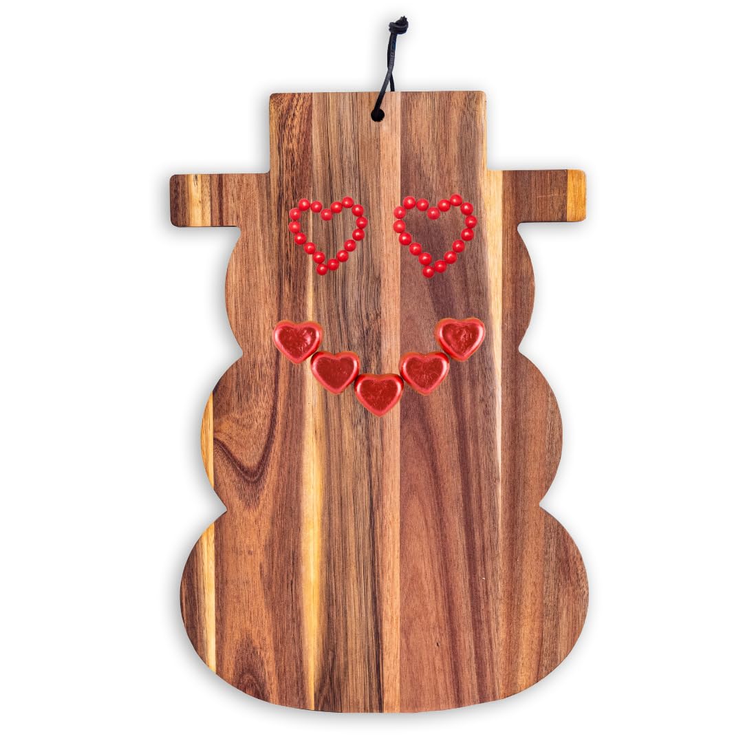 18" x 12" Charcuterie Boards, Snowman, Large Charcuterie Board, Wine Gifts, Winter Decorations Indoor, Frozen Birthday Party Decorations (Acacia Wood)