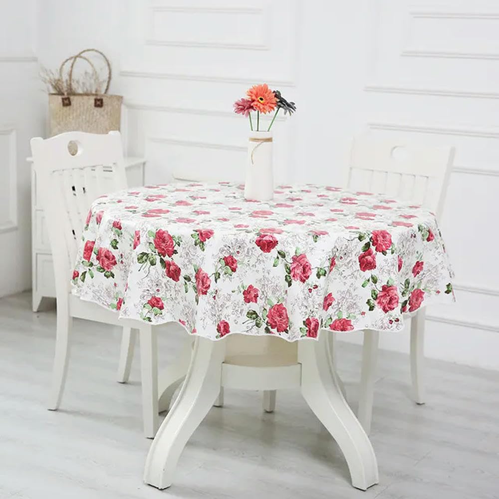 XHBYW 137-200cm PVC Hotel Waterproof and Oil Proof Large Round Tablecloth Hotel Plastic Round Table Cloth Wash Free and Scald Proof Table Cloth