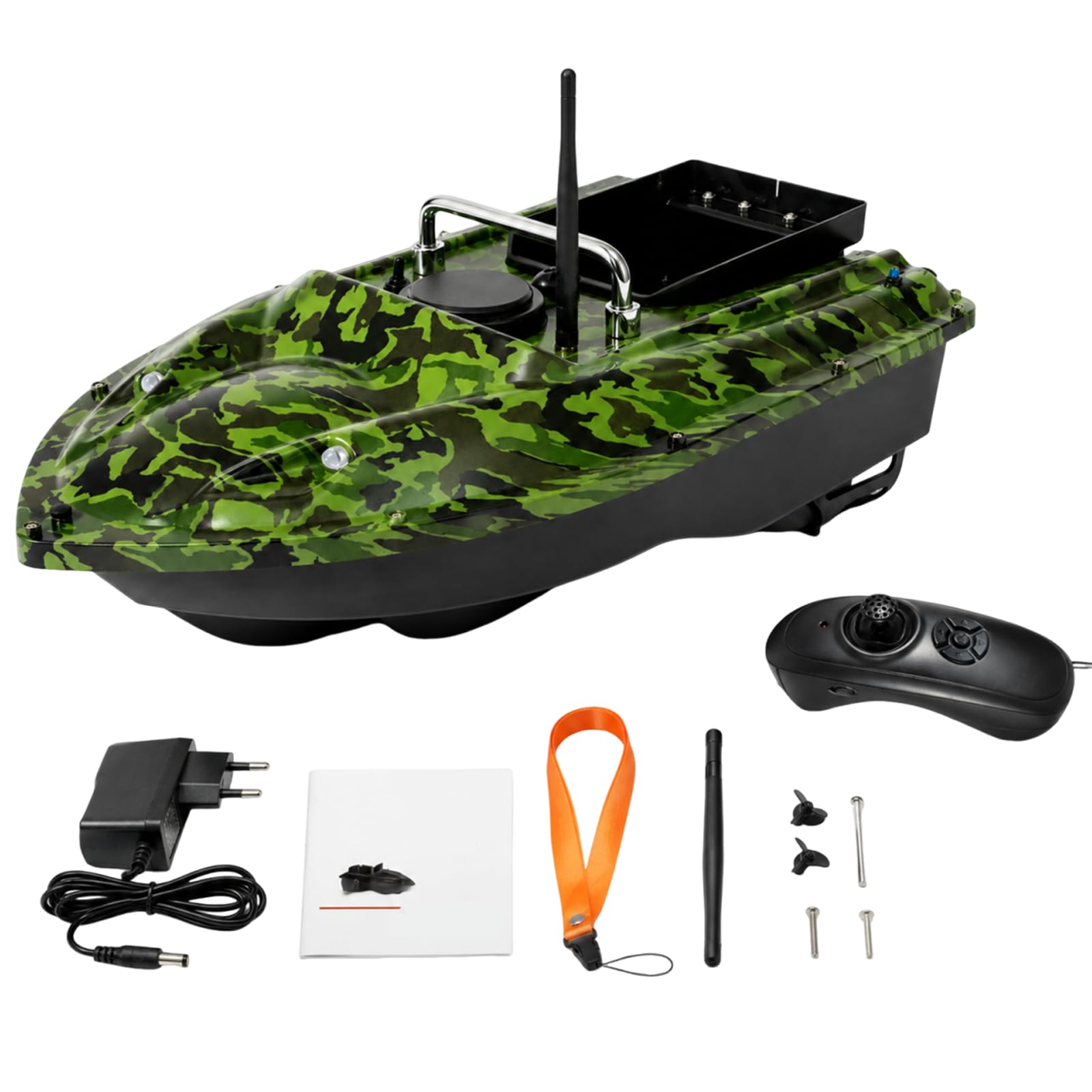 Barca esca telecomando alimentazione barca 5000 mA RC Wireless 2 motori pesca esca alimentatore barca esca barca esca intelligente wireless One Hand Control
