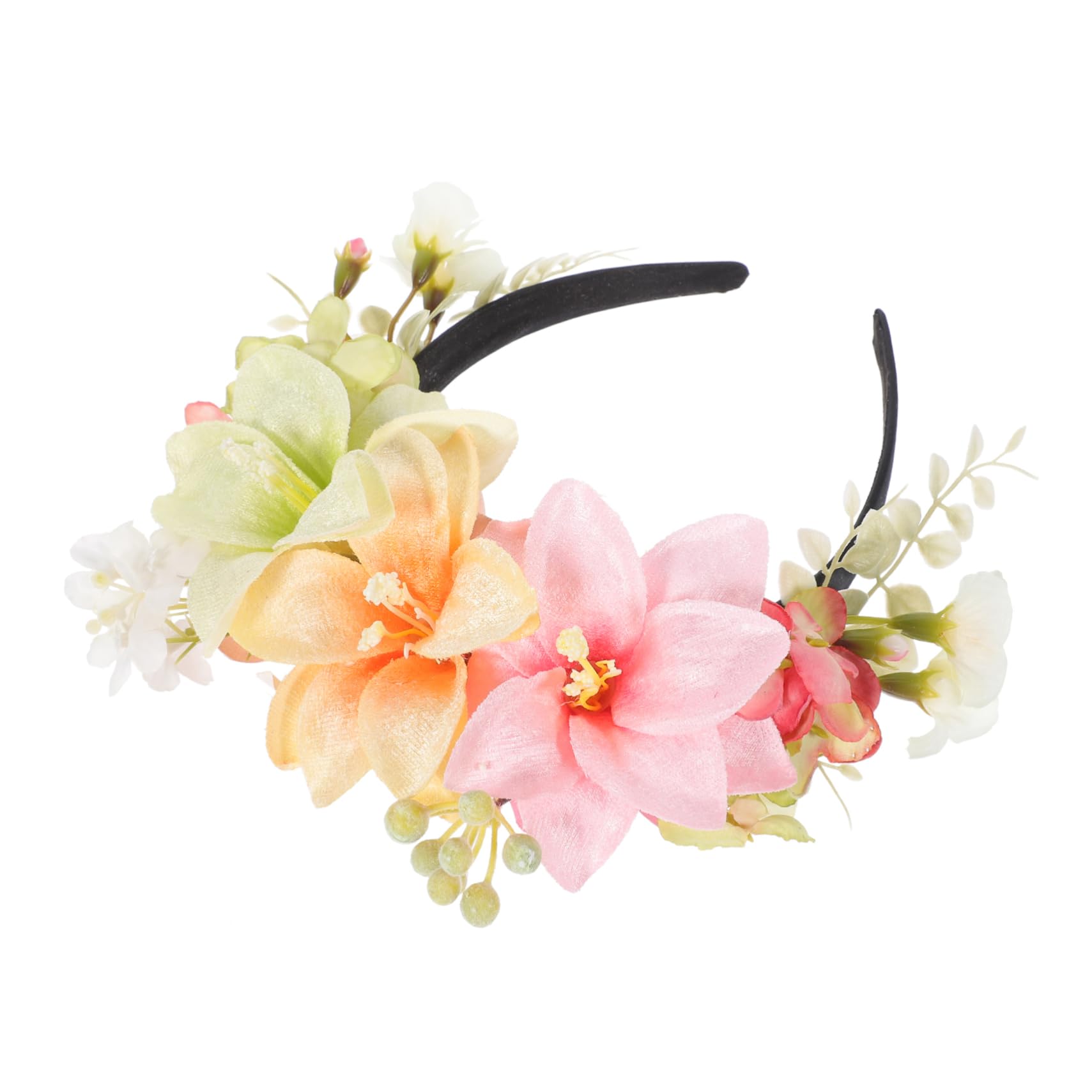 Healeved 3pezzi Cerchietto Con Fiori Di Giglio Per Donne Accessorio Elegante Per Compleanni Matrimoni e Occasioni Speciali Fascia Confortevole e Resistente Per Tutti Giorni