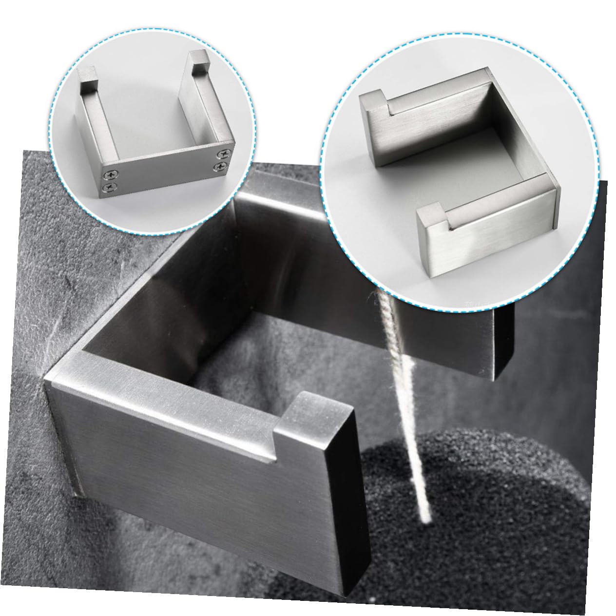 NUOBESTY 2 Piezas percha sencilla Gancho Almacenamiento de toallas para el baño manos abrigo colgador de estilo moderno perchas antioxidantes acero inoxidable 304