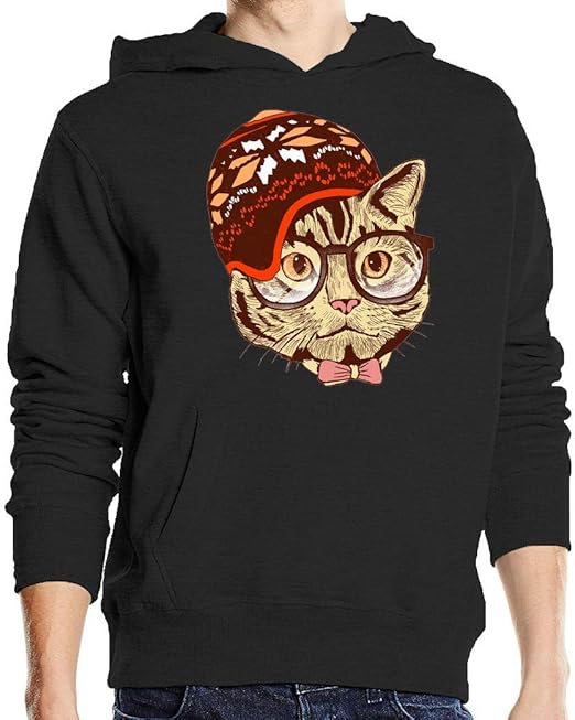 Luckyprint Cute Cat Fashionable Feline Unisex Pullover Hooded Sweater