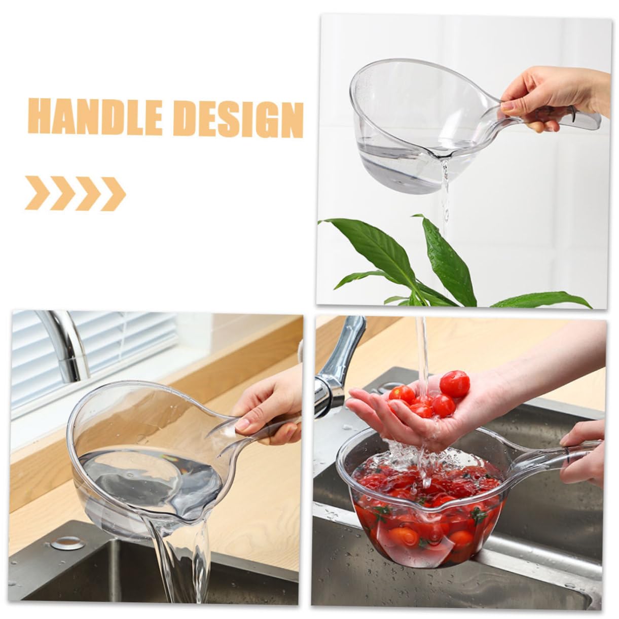 PRETYZOOM 6piezas Cucharón De Agua Mango Para Cocina Baño y Jardín Utensilio Práctico Para y Lavar Vegetales