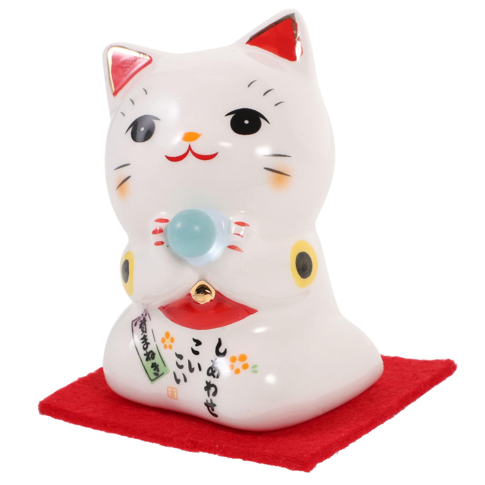 Alipis 5 Piezas Gato Suertudo Mini Maneki-Neko Dinero Gato Modelo Figura Decoración del Gato De La Fortuna Decoración Japonesa para El Hogar Estatuillas De Miniaturas Auto Cerámica