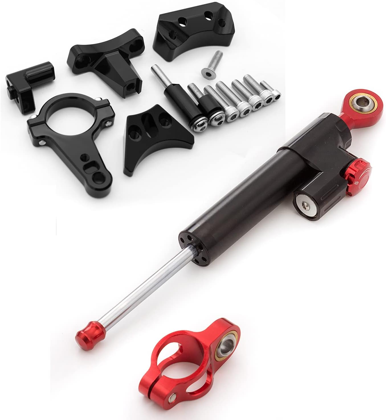 Fit For Ninja400 2018 2019 2020 2021 CNC Motorcycle Steering Damper Stabilizer Buffer Control Bar with Mounting Bracket Support Kit Full Set