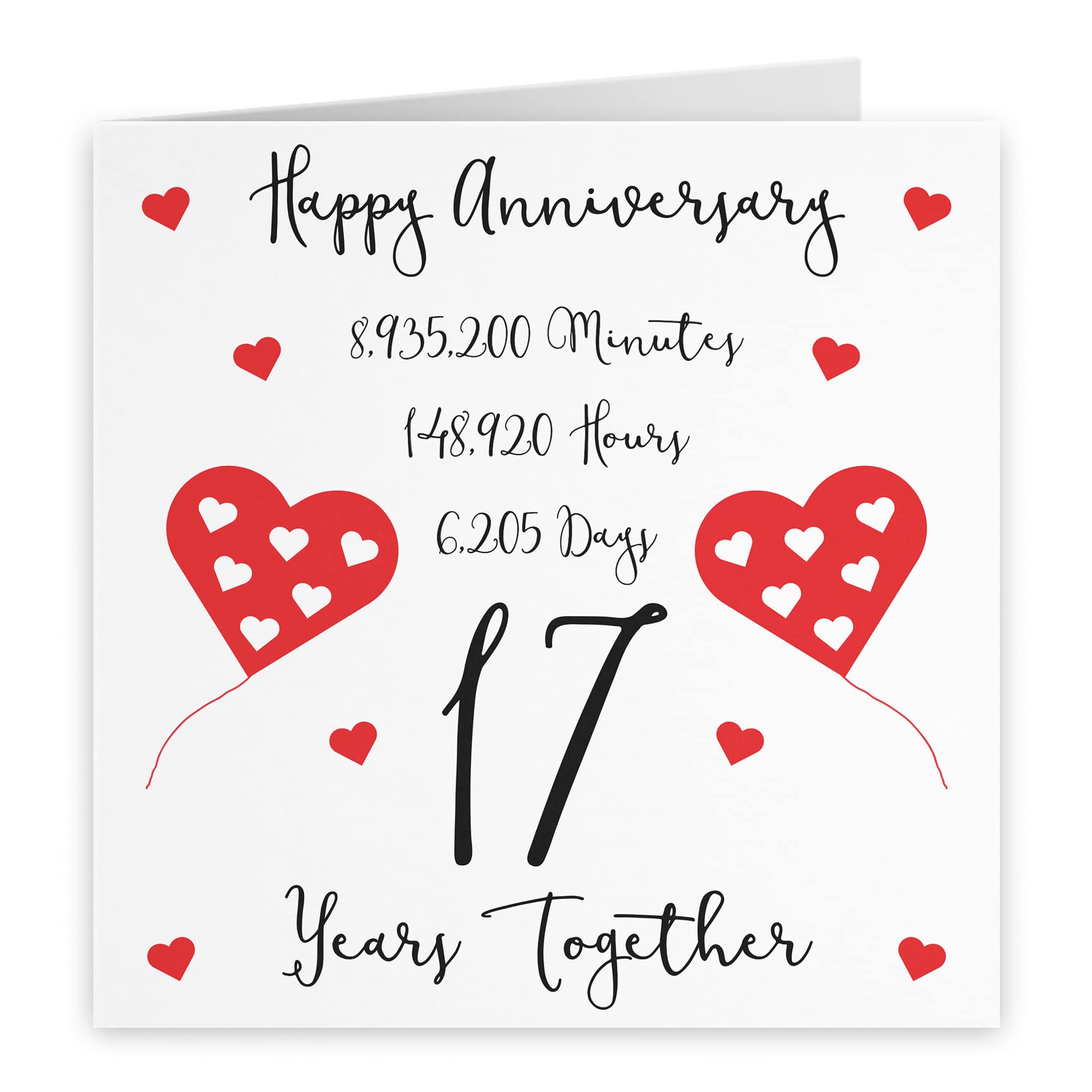 Hunts England - 17th Wedding Anniversary Card - 17 Years Together - Happy Anniversary - Timeless Collection - Image 2