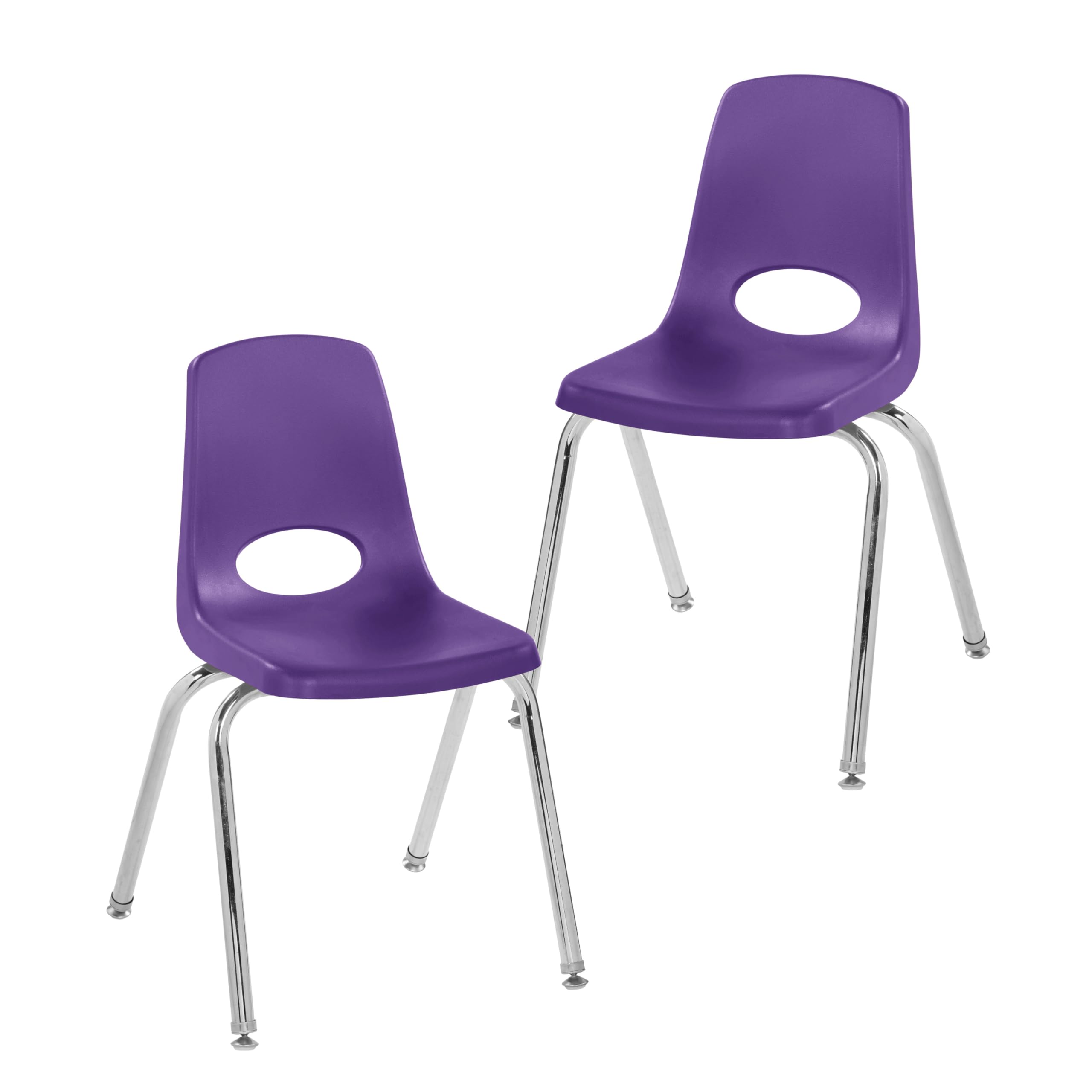 FDP 8" School Stack Chair with Swivel Glides, Purple, 2-Pack, 15408-PU