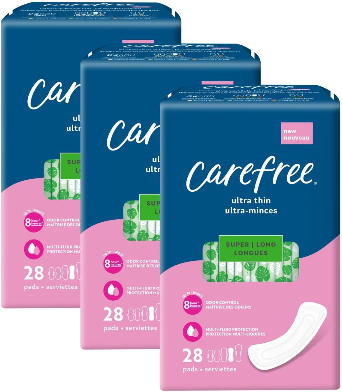 Carefree Ultra Thin Pads, Super/Long Pads Without Wings